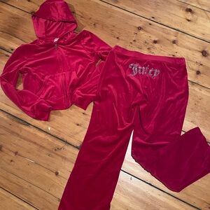 Juicy Couture Red Velour Pajama Set